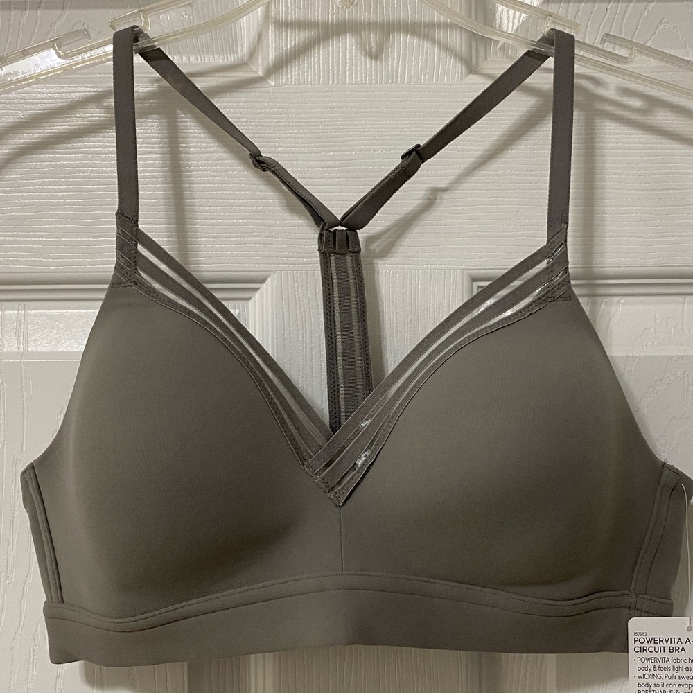 Athleta Powervita Circuit Bra Small, gray, NWT